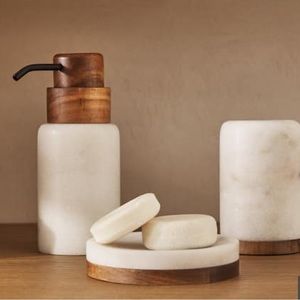 ZARA | wood and marble bath set